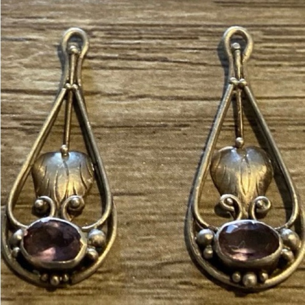 Amethyst sterling earrings